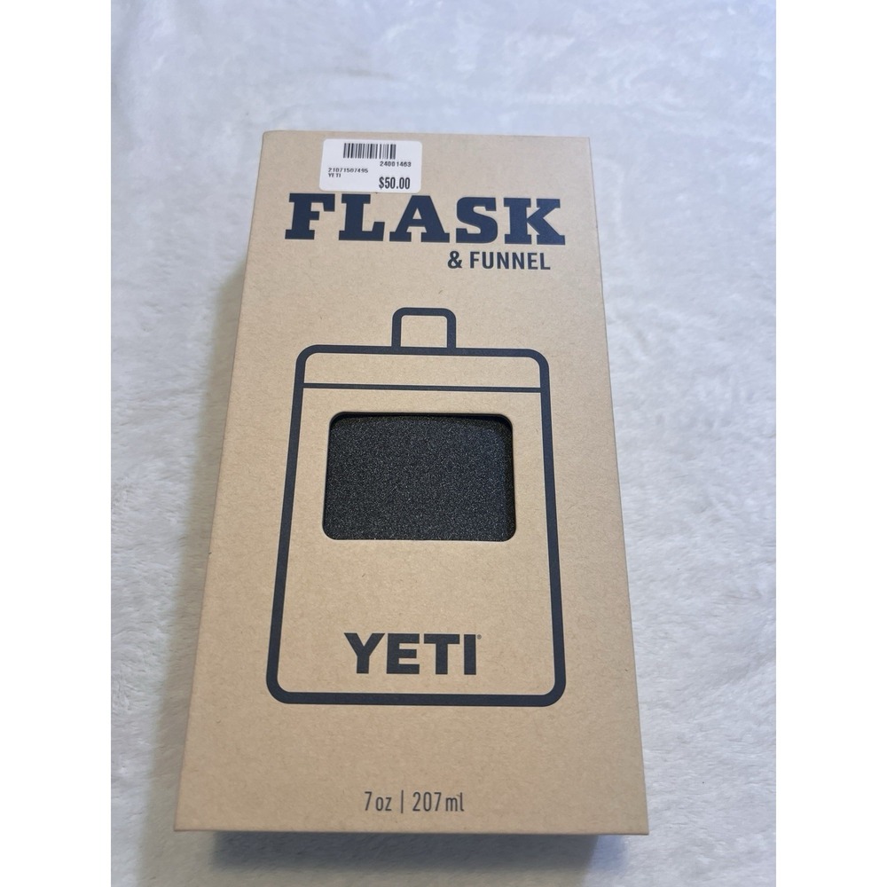 Yeti Flask With Funnel Color Black Stone NEW SEALED 7 Oz